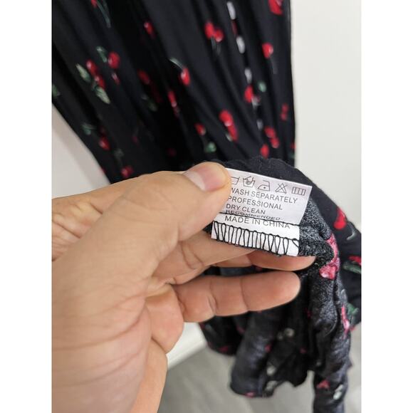 Cherries Cherry Girl Cottagecore Romantic Boho Maxi Dress Whimsigoth Y2K Pin Up - Picture 10 of 16